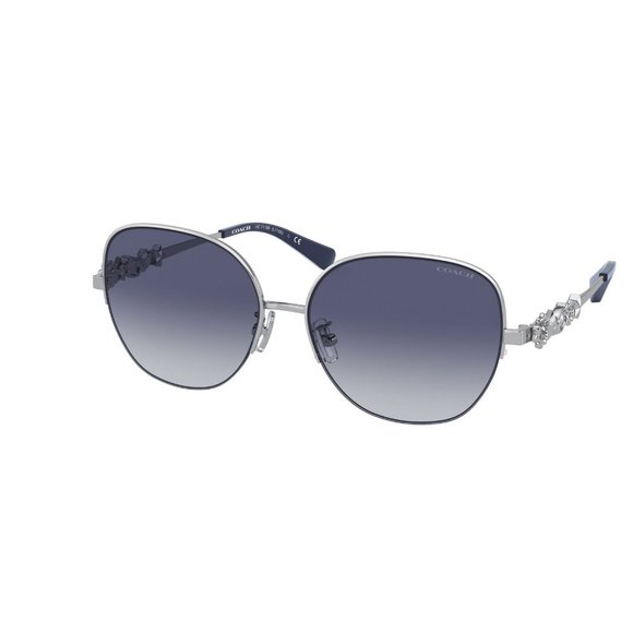 Coach Light Gold Frame Dark Grey Gradient Lens Sunglasses - Picture 1 of 3